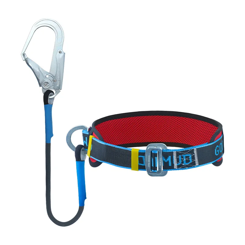 Cinturón de seguridad para el trabajo de cintura individual, arnés de gran altitud, entrenamiento de escalada en roca al aire libre, construcción de electricista, trajes con gancho de cuerda seguro