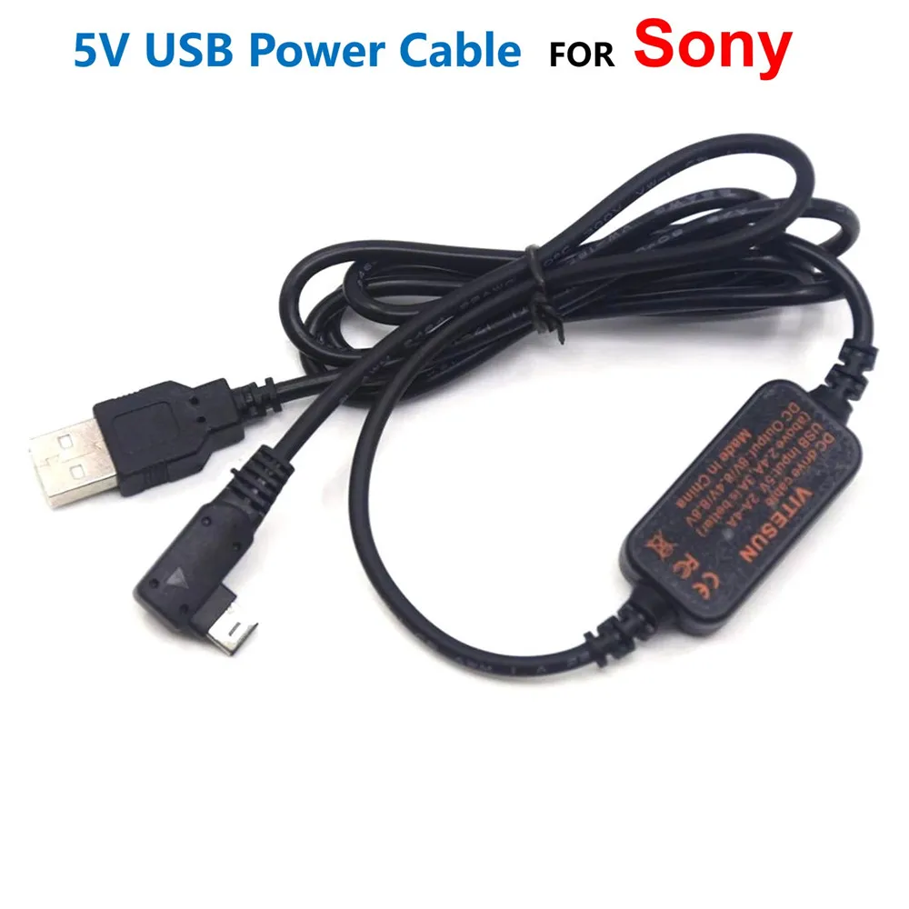 Cargador de Banco de energía DSLR, AC-PW10AM de Cable USB de 8V para Sony A77, A99, A100, A200, A290, A350, A380, A390, A450, A550, A700, A850, A900, Nex-VG10