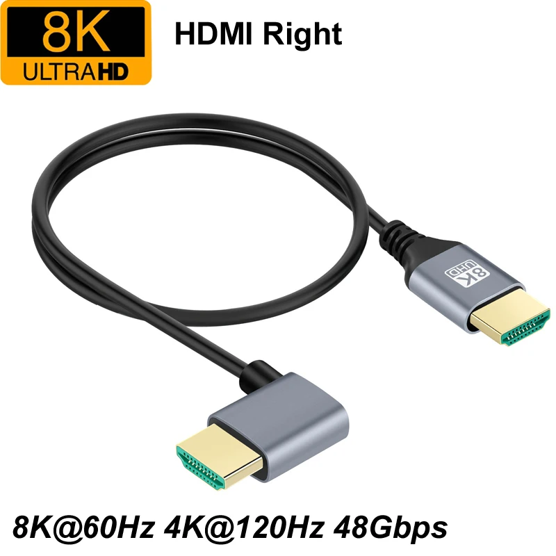0,5 M Nylon HD 8K @ 60Hz 4K @ 120Hz 48Gbps Ultra HDR V2.1 1080P HDMI macho arriba/izquierda/derecha/abajo Cable de extensión para HDTV PS4 Switch para - imagen 4