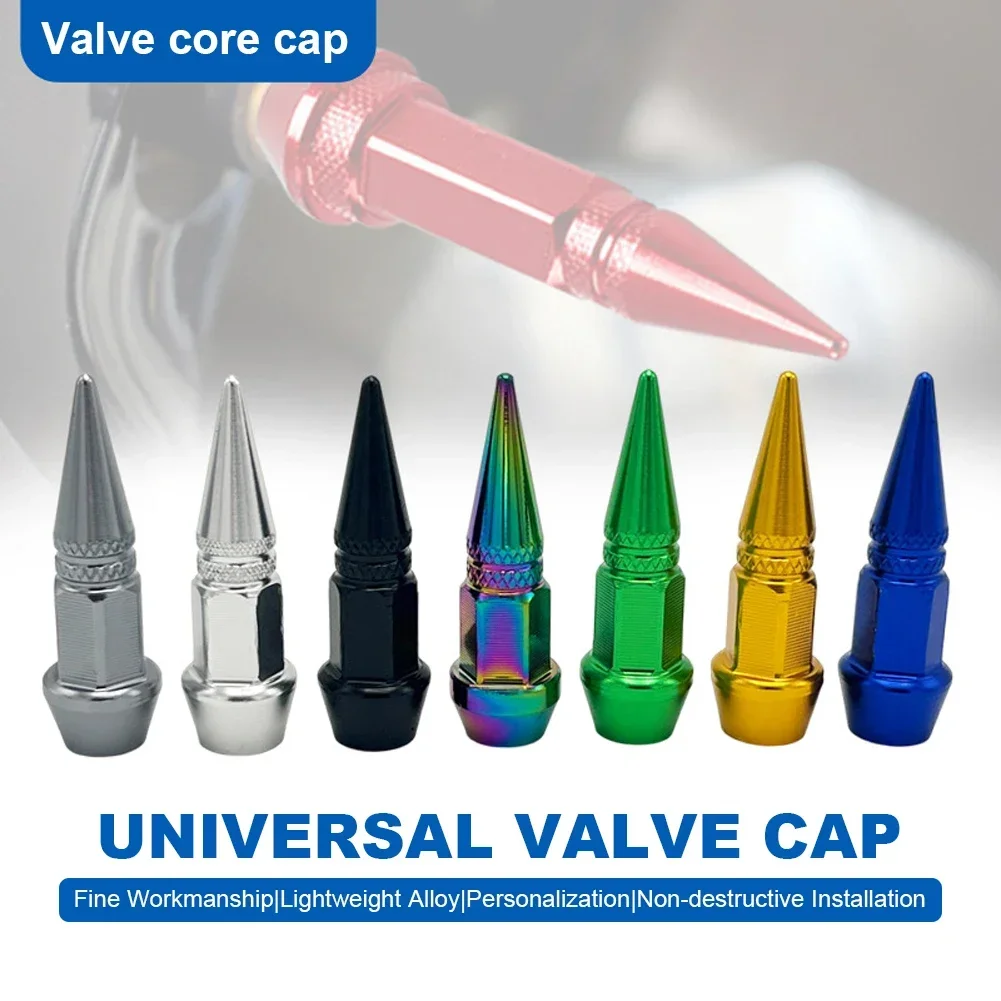 Tapas de aire de rueda de tuerca de vástago sólido, tapa de válvula de tornillo de coche colorida, tapas de válvula de neumático de rueda de coche de aluminio, Tuercas de espiga para la mayoría de los vehículos - imagen 2