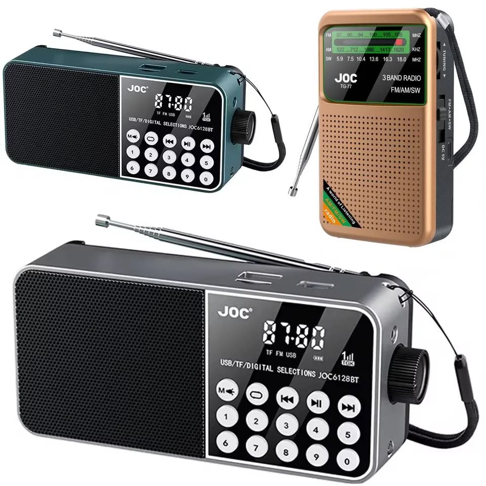 Mini Radio portátil Compatible con Bluetooth, Radio FM Digital, compatible con tarjeta TF, reproductor MP3 estéreo USB con pantalla HD para personas mayores