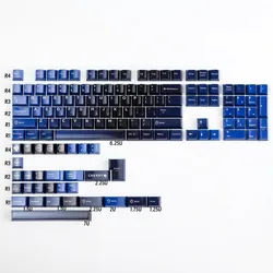 Teclas PBT Perfil Cherry Gradiente Azul Morado Brillante Mecánicas