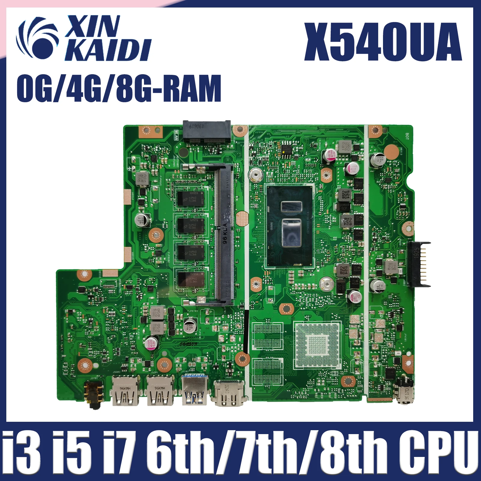 Para ASUS A540U placa base X540UA CPU de nivel superior i3 i5 i7 4GB 8GB RAM 100% probado