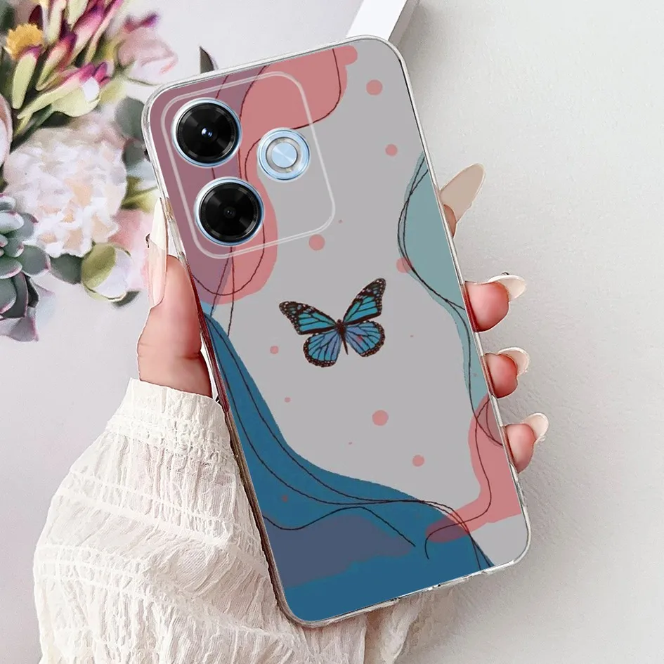 Nuevo para Xiaomi Redmi 13x 4G funda bonita de dibujos animados Panda máquina flor TPU funda de silicona suave para Xiomi Redmi 13X parachoques a prueba de golpes - imagen 3