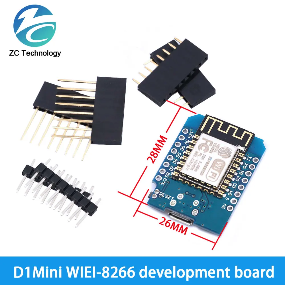 D1 Mini ESP8266 ESP-12F CH340G V2 USB para WeMos Data Logger, placa de desarrollo WIFI V3.0 NodeMCU Lua DHT22 AM2302 WS2812 RGB - imagen 4