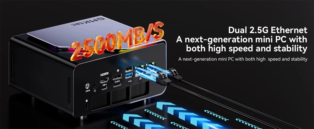 GMKtec K12 OCulink Mini ordenador AMD Ryzen 7 H 255 Dual DDR5 5600MT/s 3 * SSD PCIe4.0 Oficina mini pc WiFi 6 BT 5,2 Dual 2,5G LAN - imagen 3