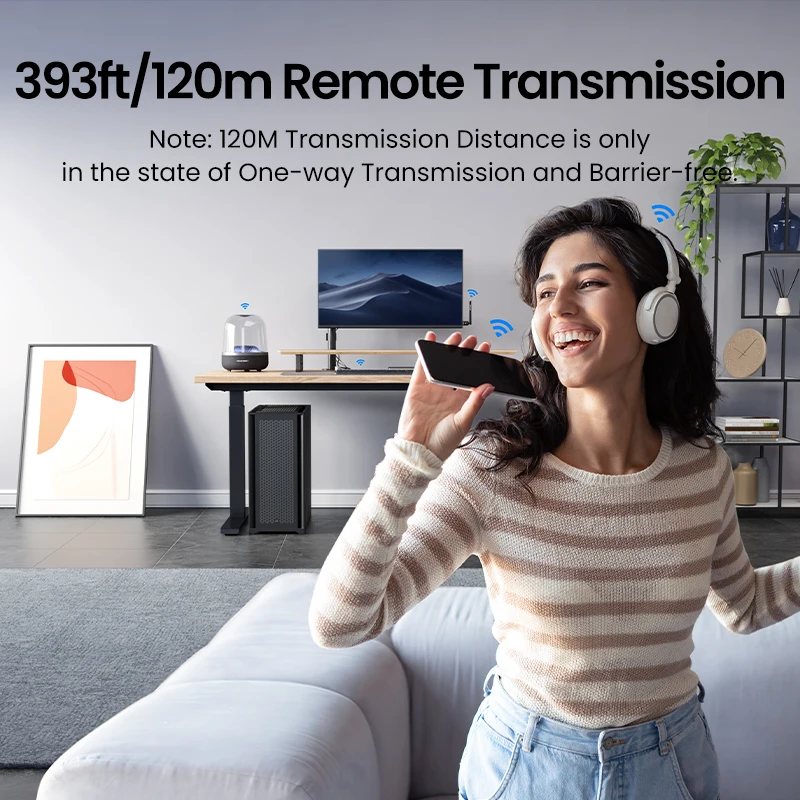 UGREEN-Adaptador USB Bluetooth 5,3 5,4, Dongle de 120M para PC, ratón inalámbrico, teclado, música, receptor de Audio, transmisor - imagen 3