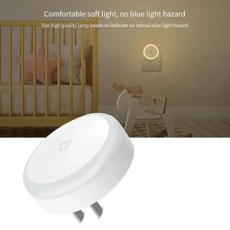 Xiaomi-luz nocturna para mesita de noche, Mini Sensor de luz con Control, enchufe estadounidense, lámpara de luz nocturna para pasillo Mijia, dormitorio, WC - imagen 5