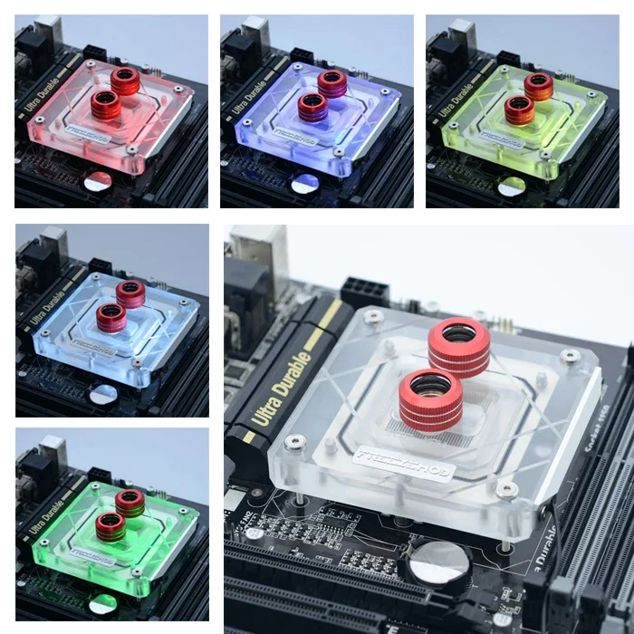 FRZZEZMOD CPU bloque de agua para INTEL1150/1151/1155/1156 cubierta completa área grande patrón de diamante 6mm placa inferior RGB,INTEL-XPM - imagen 5