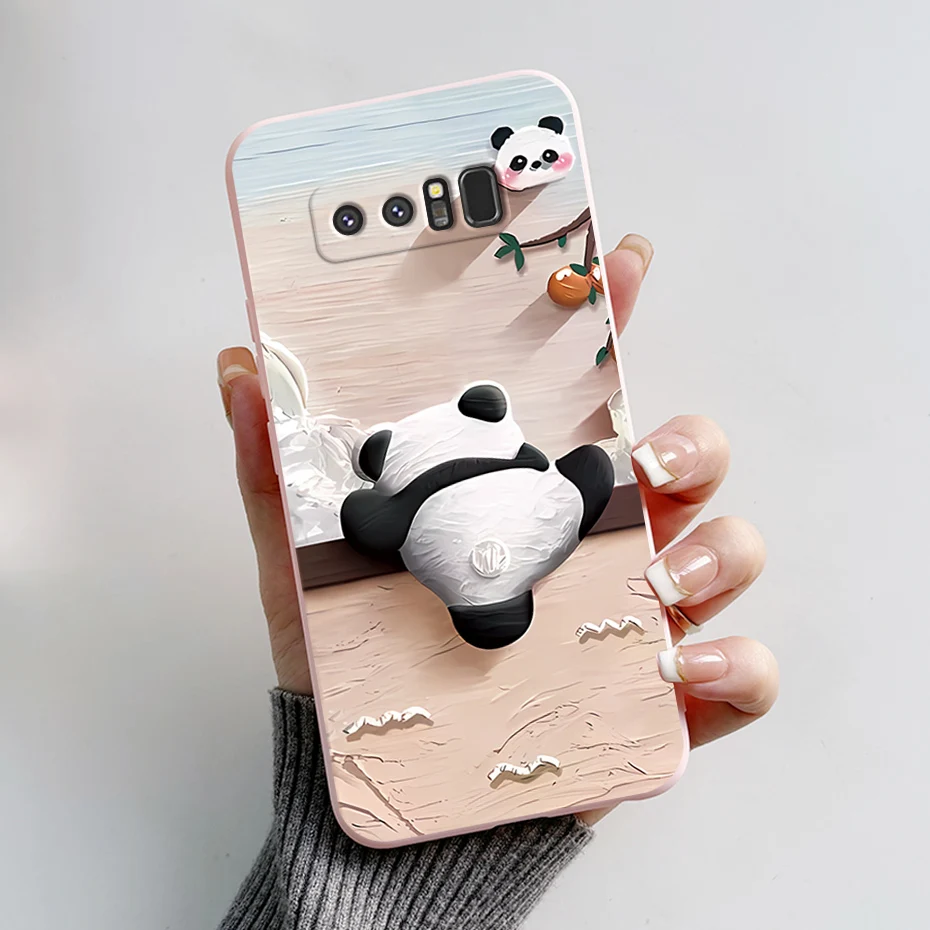 Para Samsung Galaxy Note 8 funda bonita Panda dibujos animados suave TPU funda trasera de silicona para galaxy note 8 SM-N950F N9500 note8 funda de teléfono - imagen 4