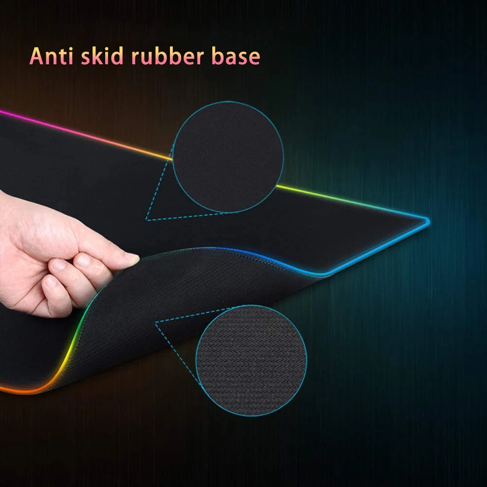 Alfombrilla de ratón para juegos de gran tamaño, alfombrilla de ratón colorida luminosa para PC, ordenador de escritorio, 7 colores, luz LED, alfombrilla de teclado para juegos - imagen 4