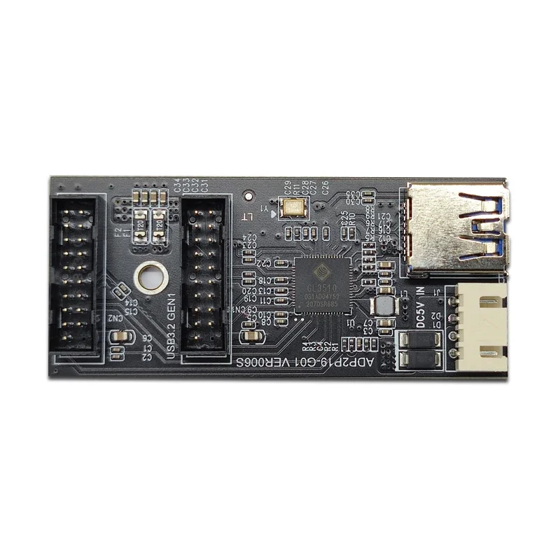 Adaptador USB Conector USB de 19 pines a doble 19 pines divisor de placa base conector de 19 pines cabezal USB 3,0 Hub Cable de extensión elevador de 6Gbps