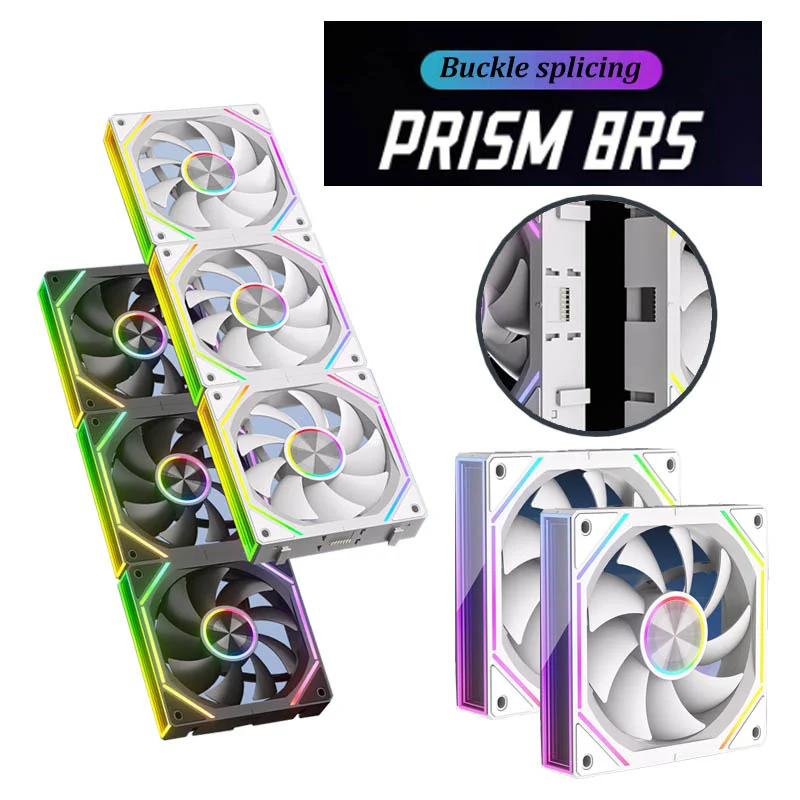 Ventilador de refrigeración de escritorio K4, 3 uds., 12CM, enlace inalámbrico, caja de sincronización ARGB, paquete Triple, refrigeración por aire/agua controlada por temperatura