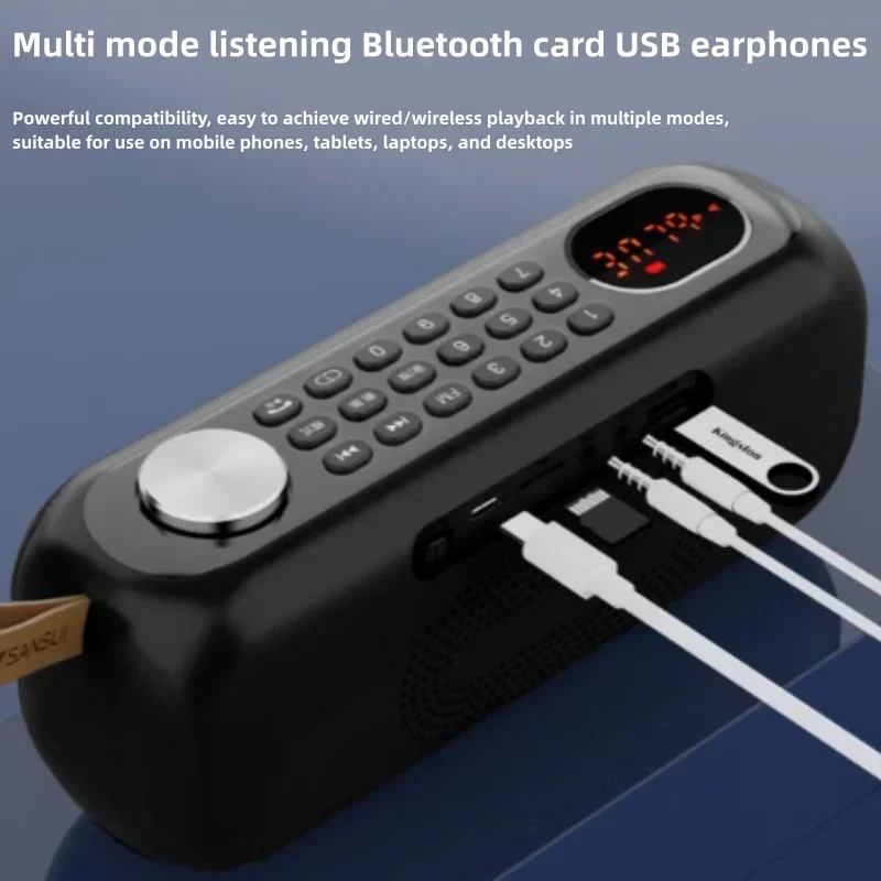 SANSUI F76 Radio FM portátil Calidad de sonido de alta fidelidad Pantalla de reloj LED Altavoz inalámbrico Bluetooth Radio para ancianos al aire libre Reproductor de música - imagen 2