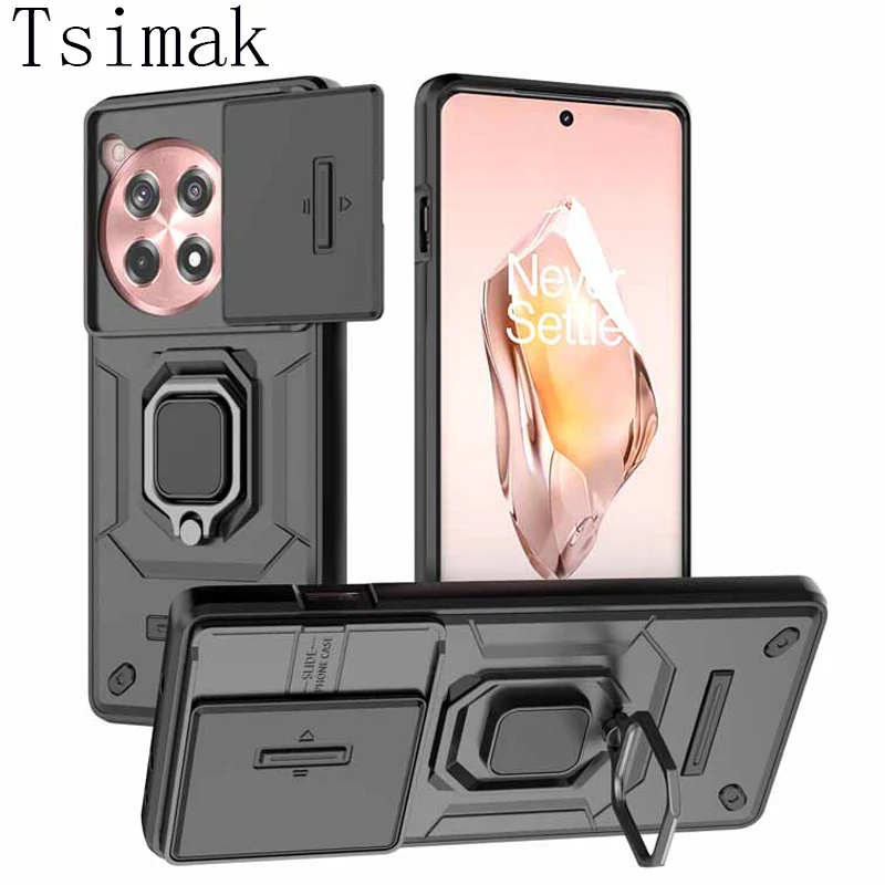 Funda a prueba de golpes para Oneplus 11 12, funda trasera con soporte deslizante para cámara para OnePlus 12 One plus 11 oneplus12 1 + 11, funda para teléfono - imagen 2