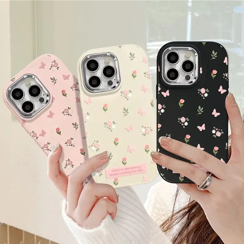Funda de teléfono para VIVO Y20 Y15S Y17 Y19 Y16 V29 V23 V20 Pro S1 S16 Y72 Y75 5G, funda suave con corazón de amor, lente de Metal chapada - imagen 2