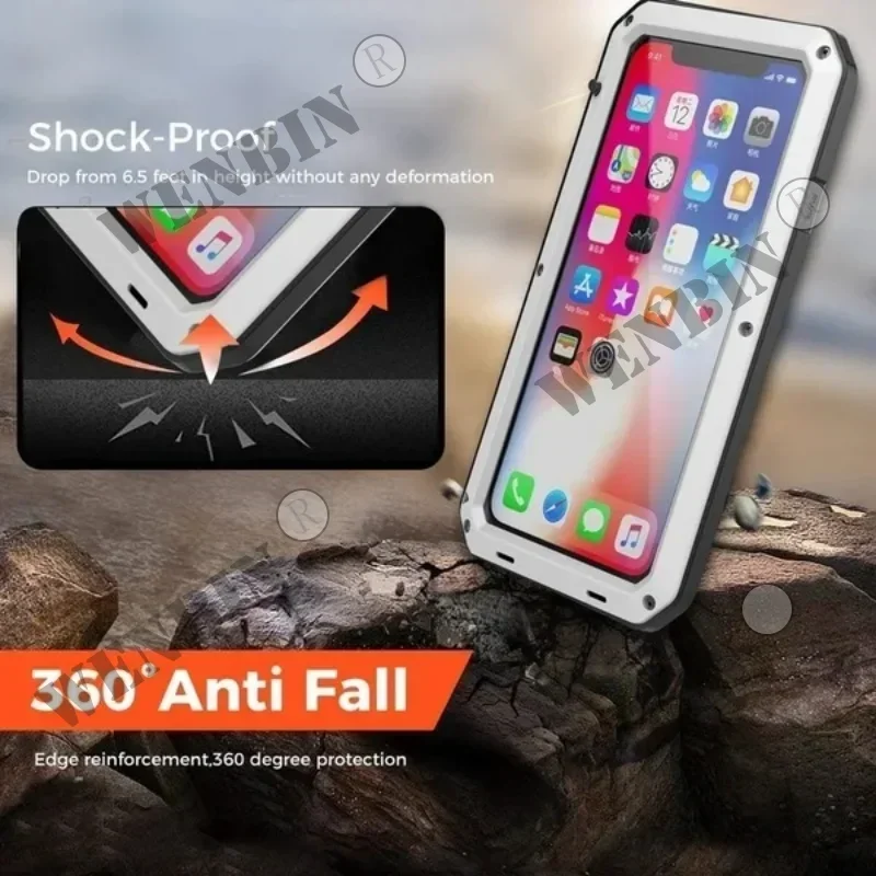 Funda de lujo resistente a prueba de golpes para iPhone 17 16 15 14 13 Pro Max Plus Max Doom Armor Funda protectora de Metal Funda - imagen 3