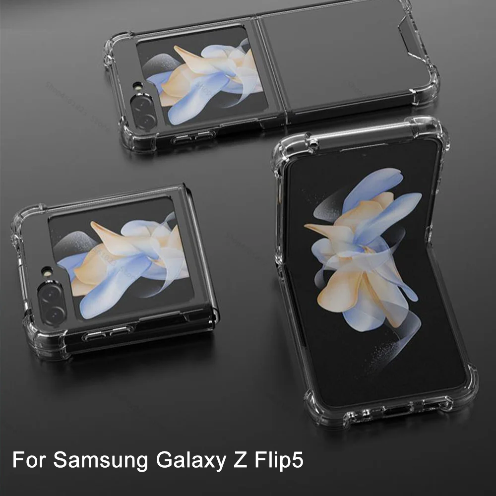 SamsungZFlip5 Funda transparente de TPU + PC, carcasa delgada para Samsung Galaxy Z Flip5 Flip 5 ZFlip5 ZFlip 5 5G 2023 6,7 ", Funda protectora