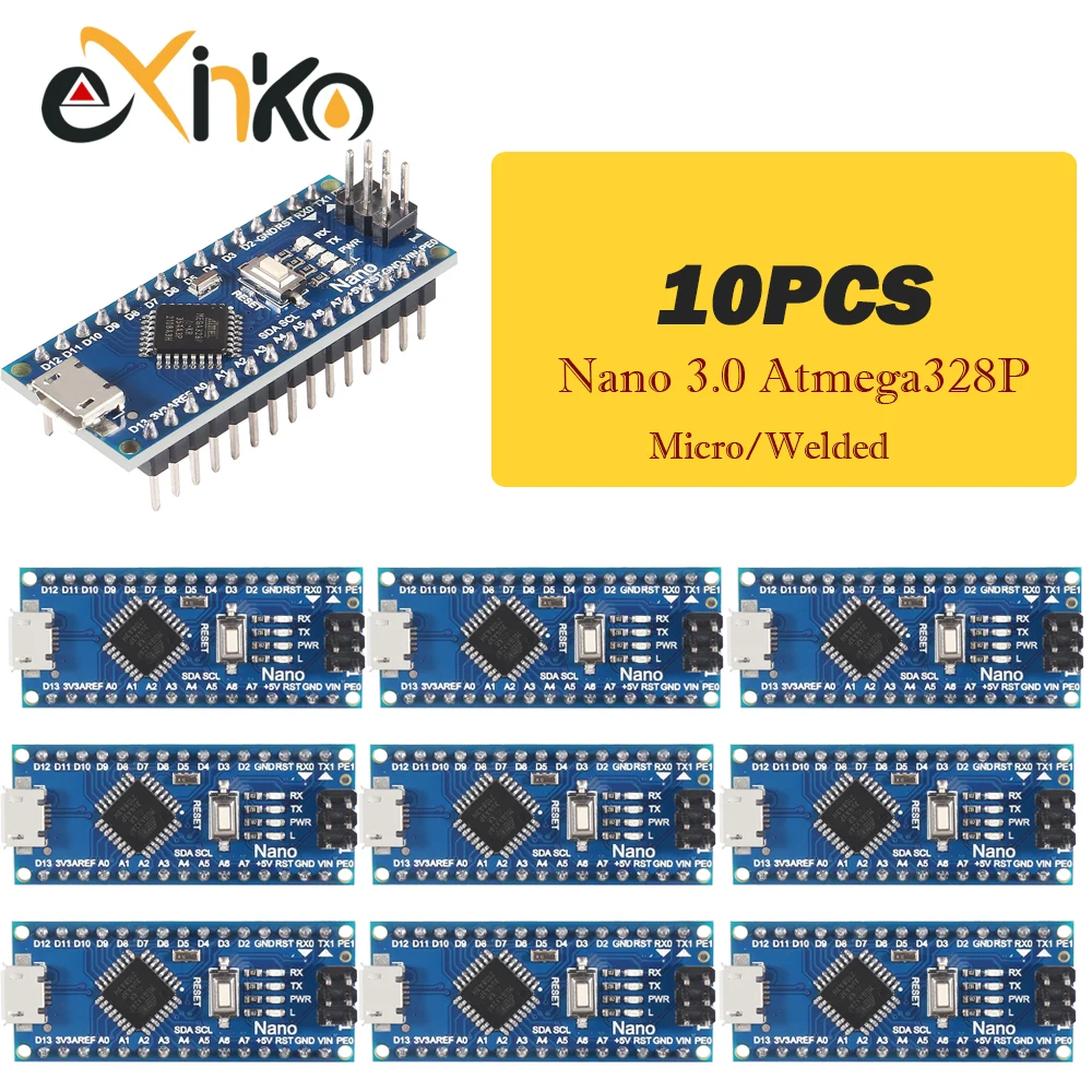 1-10 Uds Nano 3,0 con controlador compatible con gestor de arranque CH340 controlador USB Mini/tipo C/Micro 16Mhz ATMEGA328P para Arduino - imagen 2
