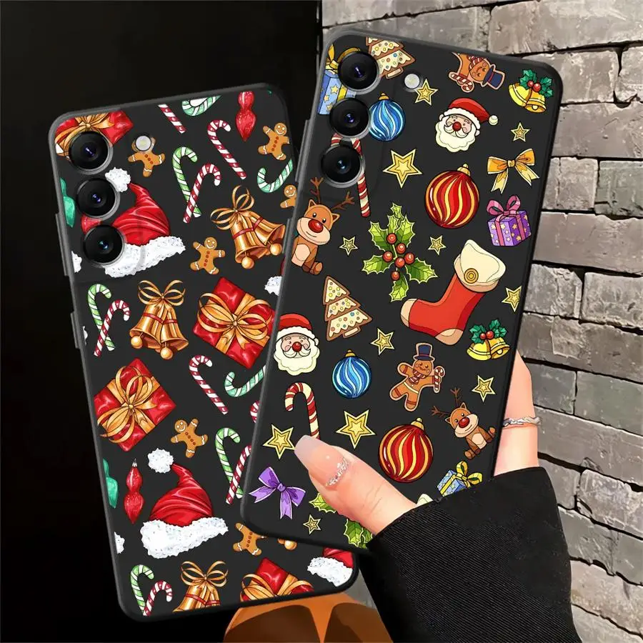 Regalo exquisito de Navidad funda de teléfono suave negra para Samsung Galaxy A05 A06 A50 A17 A20 A13 A40 A16 A04 A30 A15 A10 A12 A70 - imagen 3