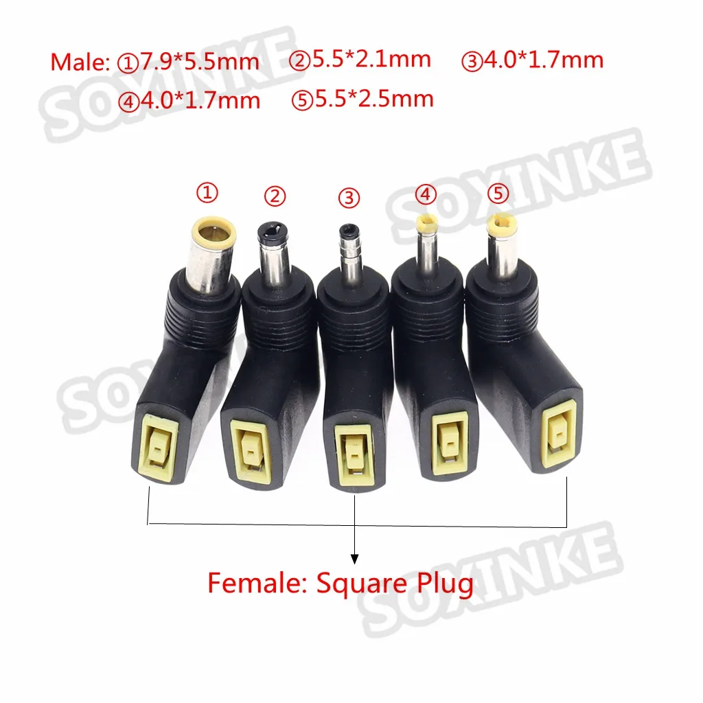 Laptop-Netzteil-Anschluss, DC-Vierkantstecker, Buchse auf 5,5/7,4 x 5,0/ 4,5 mm x 3,0 mm Stecker, Konverter für HP Dell Lenovo Notebook - imagen 4