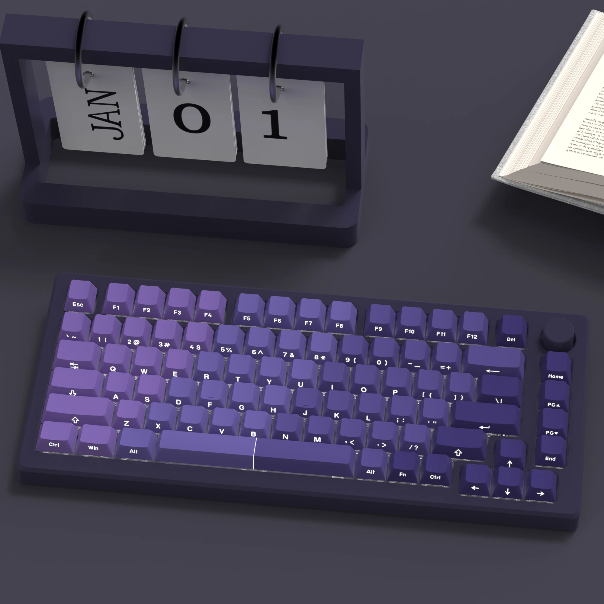 Teclas RGB retroiluminadas de doble disparo PBT con estampado lateral púrpura degradado de 121 teclas para teclado mecánico MX 108 87 84 64 61 - imagen 2