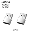 2PCS silvery USB2.0