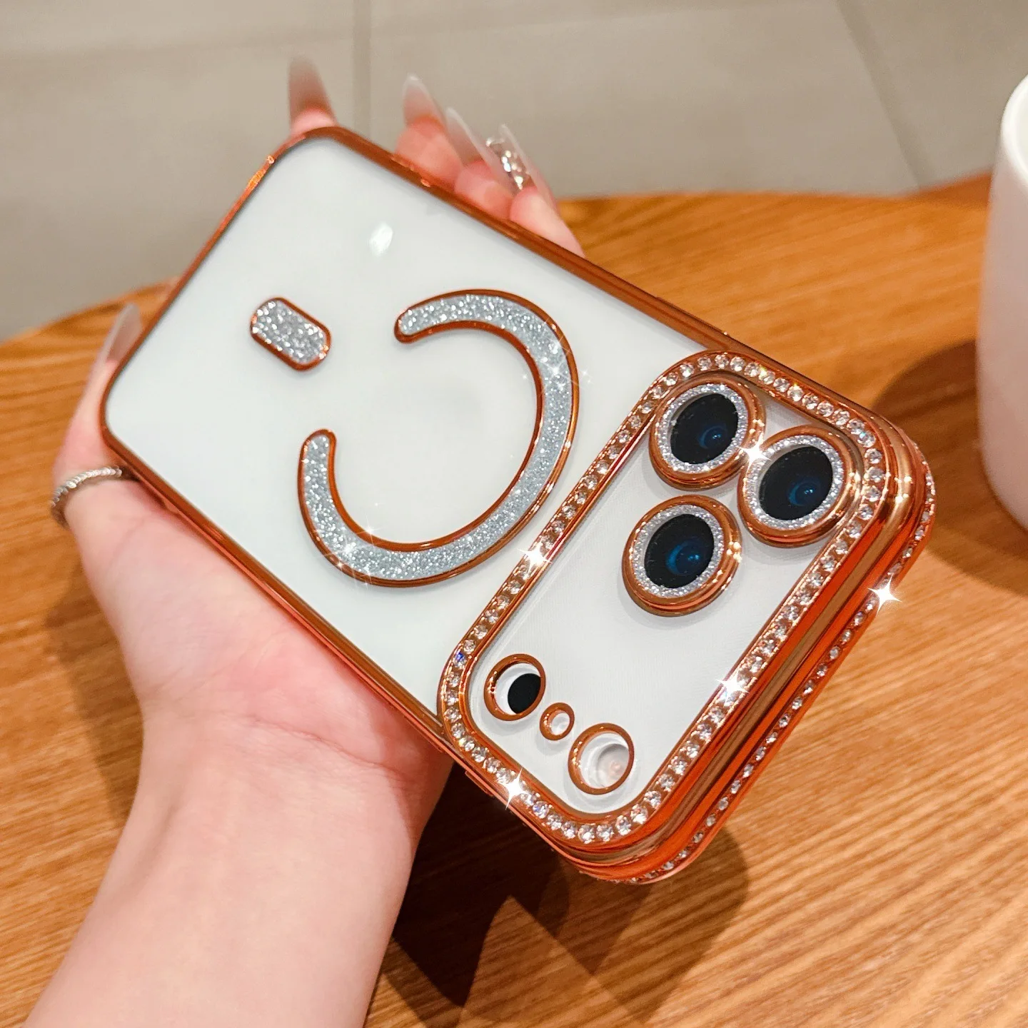 Funda magnética para iPhone 17 Pro Max 17 Air 17Pro, cubierta chapada en Flash Diamond, carcasa transparente suave para cámara completa Mag-safe - imagen 2