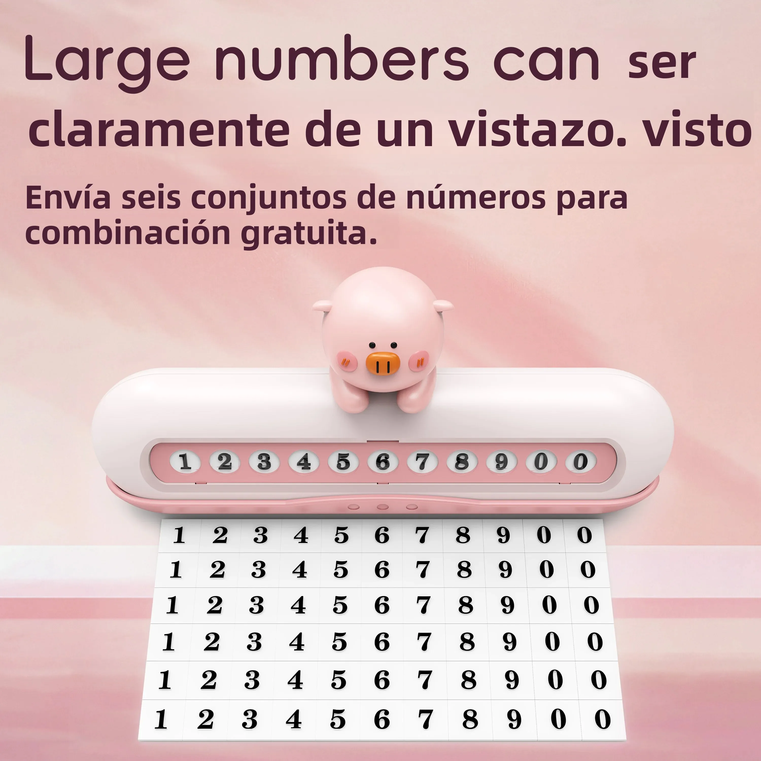 Placa de estacionamiento temporal para coche, letrero de teléfono, placa de número de teléfono, decoración de coche de dibujos animados, placa de número de teléfono, adorno para salpicadero - imagen 5