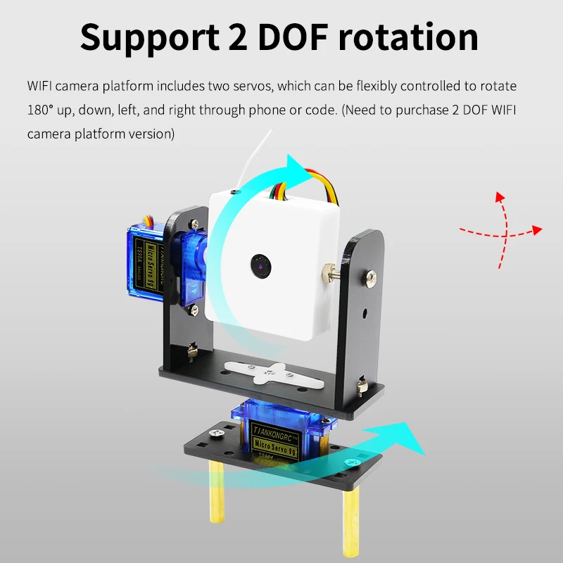 Módulo de cámara Yahboom WIFI con servocamera SG90 PTZ para kit de coche robot - imagen 5