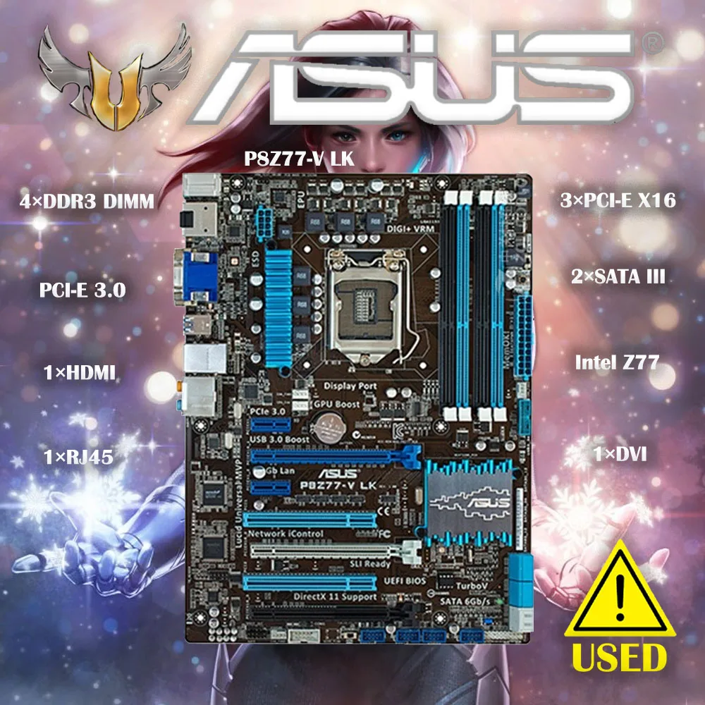 Placa base de escritorio Asus P8Z77-V LK Z77 Socket LGA 1155 i3 i5 i7 DDR3 32G ATX placa base Original