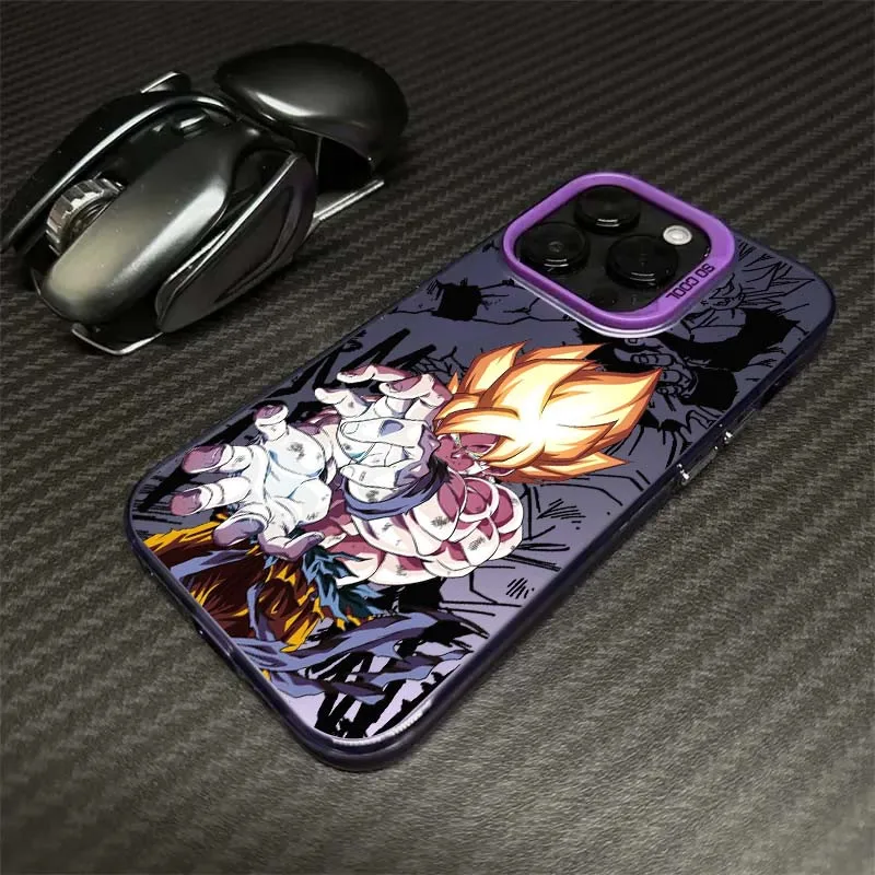 Anime d-dragon Ball Cool Saiyan para iPhone 17 16 15 14 13 12 11 Air Pro Max Plus Mini funda de teléfono plateada colorida - imagen 4