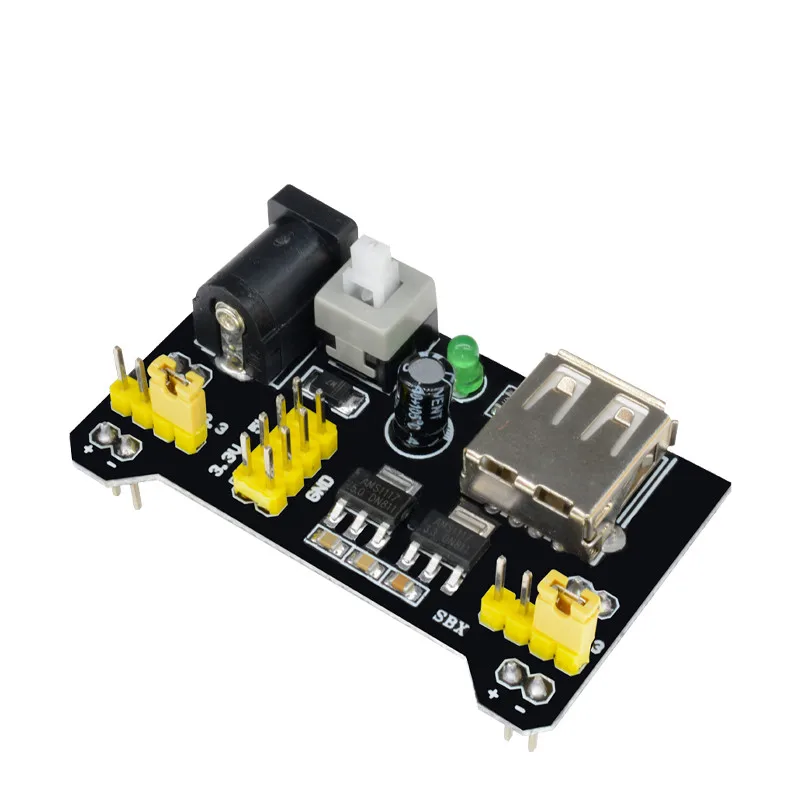 Módulo de potencia de placa de pruebas MB102 de 3,3 V/5V + MB-102, kit de prototipo de placa de pan sin soldadura de 830 puntos + 65 cables de puente flexibles, 3 uds./lote - imagen 2