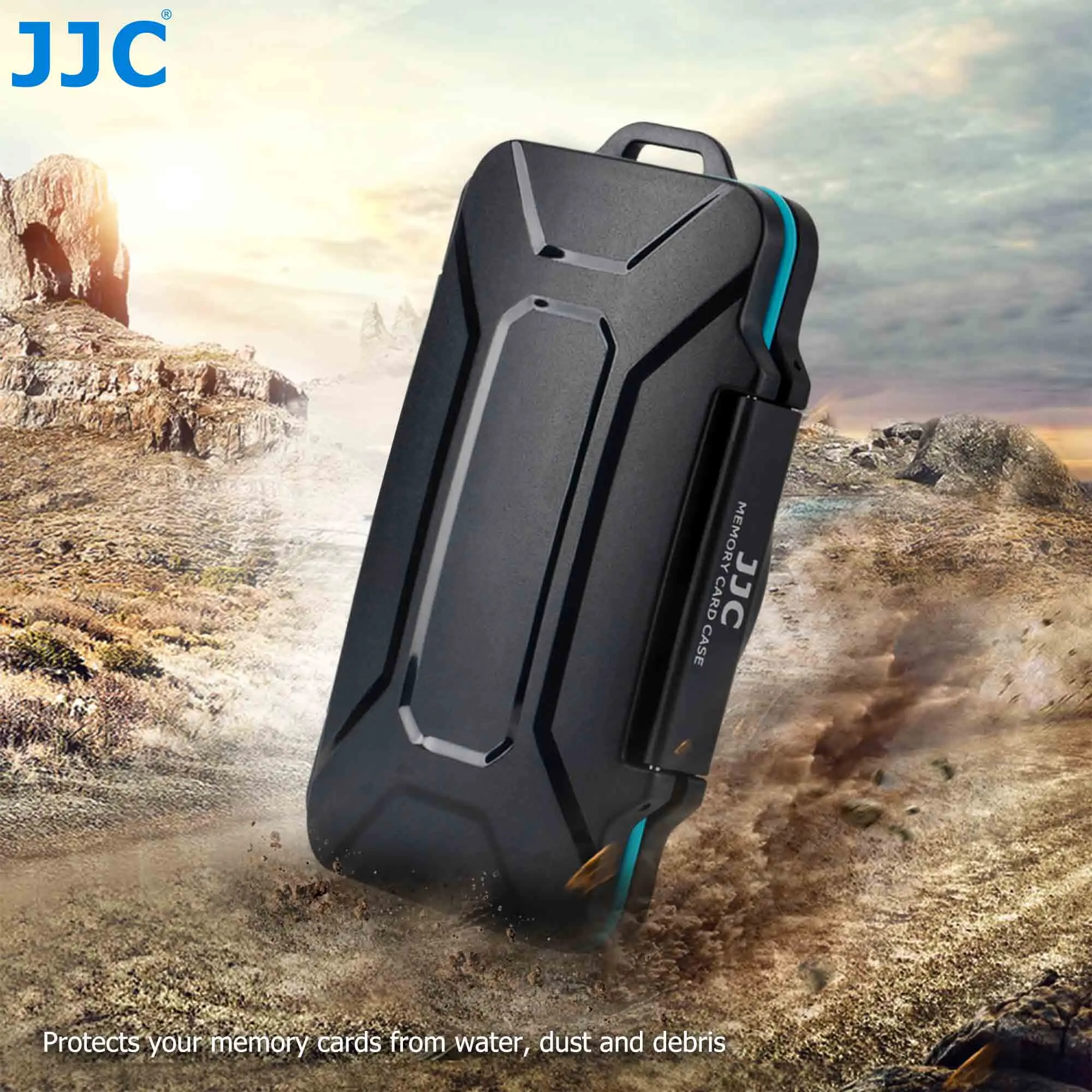 JJC-funda para tarjetas CF de 24 ranuras con mosquetón, tarjetero SD, carcasa dura impermeable para 12 SD SDHC SDXC + 12 tarjetas CFexpress tipo A - imagen 3