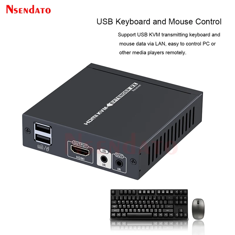 LKV375KVM 4K HDMI KVM extensor conmutador más de 70m RJ45 CAT6 HDBaseT USB KVM HDMI Cable de extensión para teclado de ratón - imagen 3