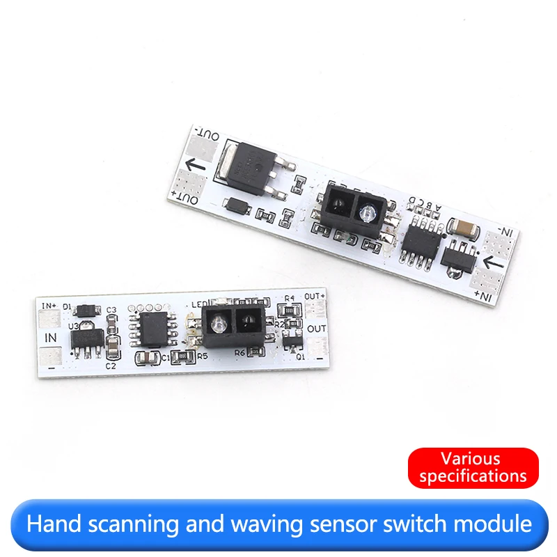 Módulo de interruptor con sensor de barrido manual y onda, adecuado para armario interior de 5V-12V-24V 72W, luz LED para zapatero