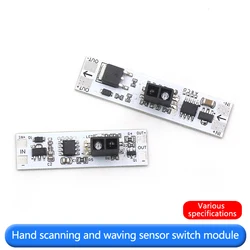 Módulo de interruptor con sensor de barrido manual y onda, adecuado para armario interior de 5V-12V-24V 72W, luz LED para zapatero