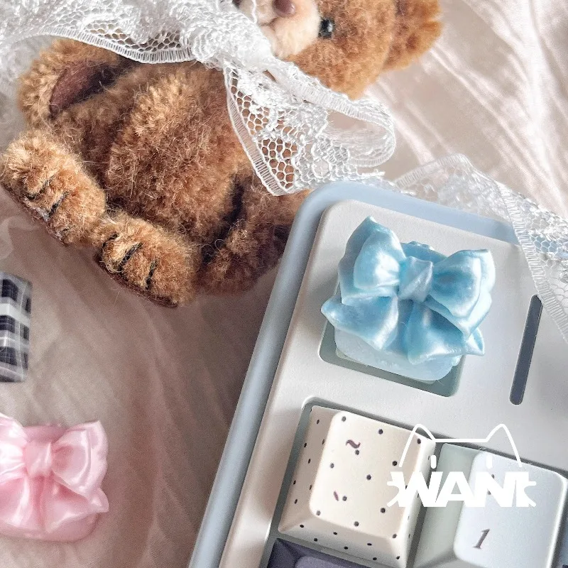 Teclas con lazo de seda personalizadas hechas a mano, tapas de teclado con perfil de cereza con impresión 3D para accesorios de teclado mecánico para juegos - imagen 4