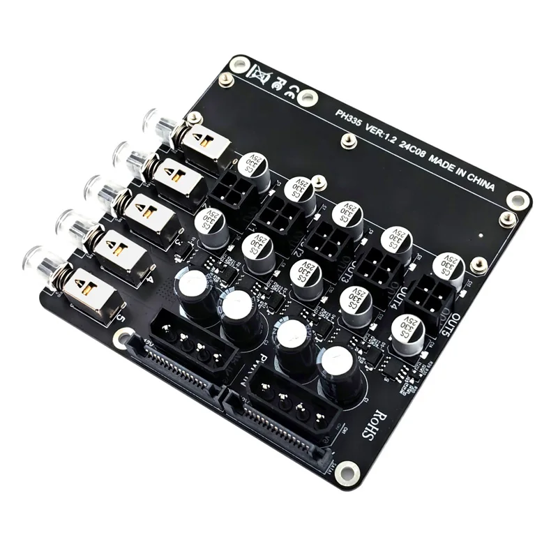 Conmutador de Control de energía 2x SATA + 2x 4 pines a ATX Quad para HDD CD-ROM 4 pines 5/12V adaptador de módulo de placa de ruptura de fuente de alimentación - imagen 2