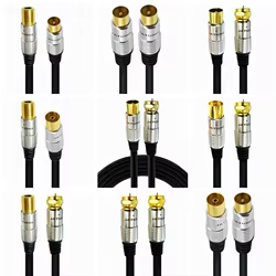 Cable Coaxial Antena Tipo F Macho/Hembra 9,5 mm - Diferentes Longitudes