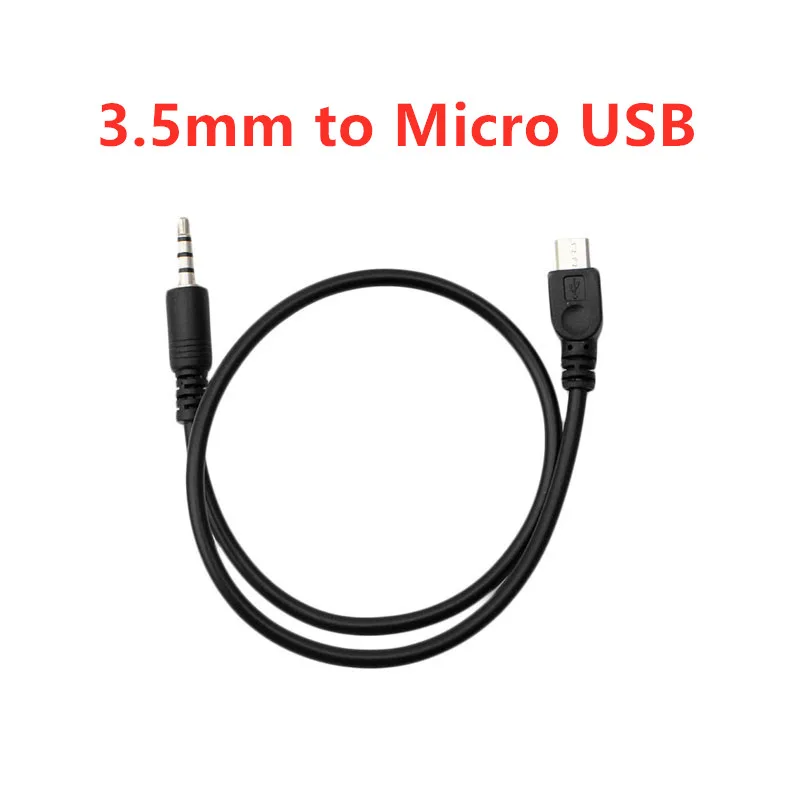 Cable de salida Micro USB macho a estéreo para coche, conector de audio para auriculares, línea adaptadora de 40cm, 3,5mm, 1 unidad