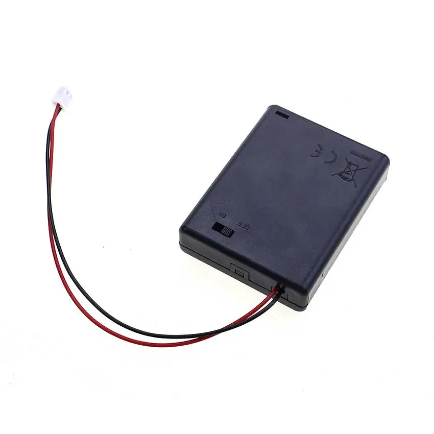 JCD AAA soporte de batería caja de almacenamiento 4 ranuras soporte de batería AAA con DC 5,5x2,1mm PH2.0 XH2.54 SM DuPont Terminal Leadwire - imagen 4