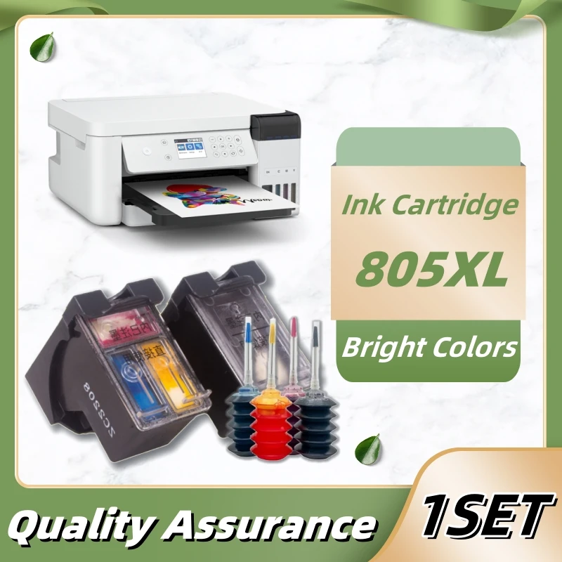 1 Juego de reemplazo de cartuchos de tinta recargables compatibles 805 805XL para impresora HP805 HP805XL 805XXL Deskjet plus 4121 4122 4123
