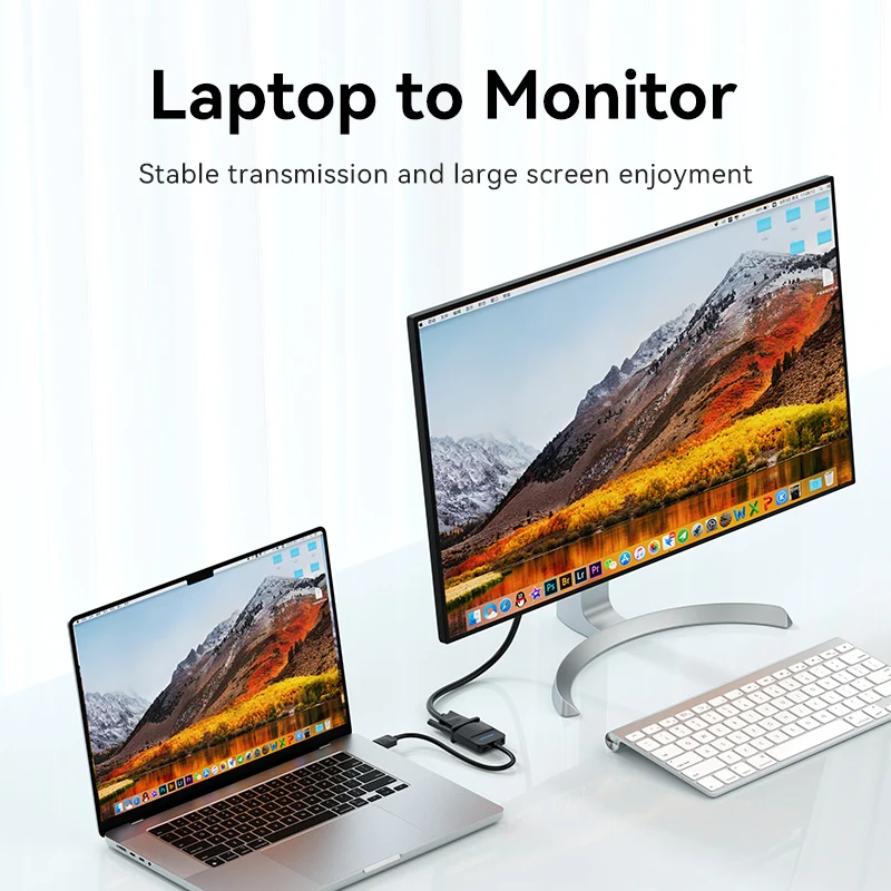 Vention-Adaptador HDMI a VGA, convertidor HD macho a VGA hembra de 1080P con Cable de Audio Jack 3,5 para Xbox, PS4, PC, proyector portátil - imagen 3