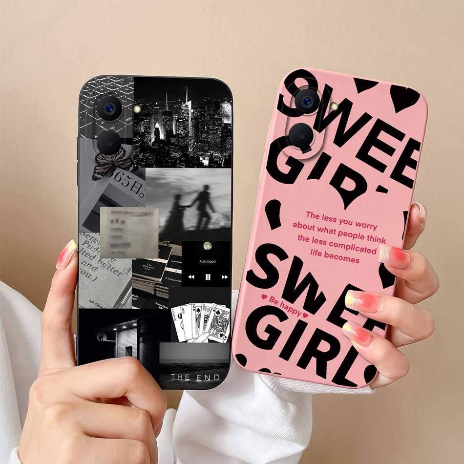 Para Realme V20 V30 V30T funda de teléfono diseño de moda cubierta trasera de silicona líquida suave para Realme V 20 30T parachoques de protección de cámara - imagen 3