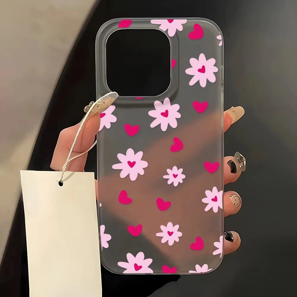 Funda de teléfono con diseño de cara sonriente y flores blancas para iPhone 17 11 16 12 15 Plus 13 14 Pro Max 17Air, funda suave a prueba de golpes - imagen 3