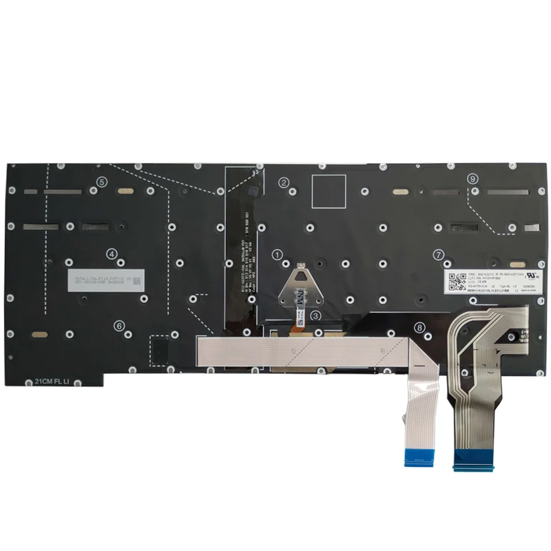 Nuevo teclado ruso para portátil Lenovo ThinkPad T14s Gen 2 P1 GEN4 X1 Extreme Gen4 sin marco con retroiluminación - imagen 3