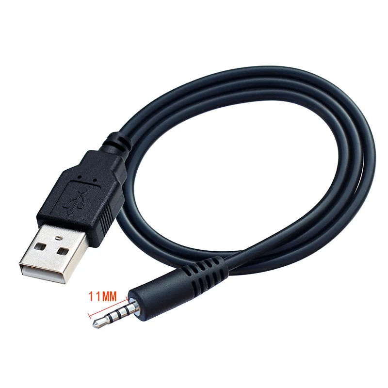 1m 2,5 mm 11 mm 14 mm tamaño 4 polos estéreo 2,5 mm macho a USB macho cable de carga de datos - imagen 4