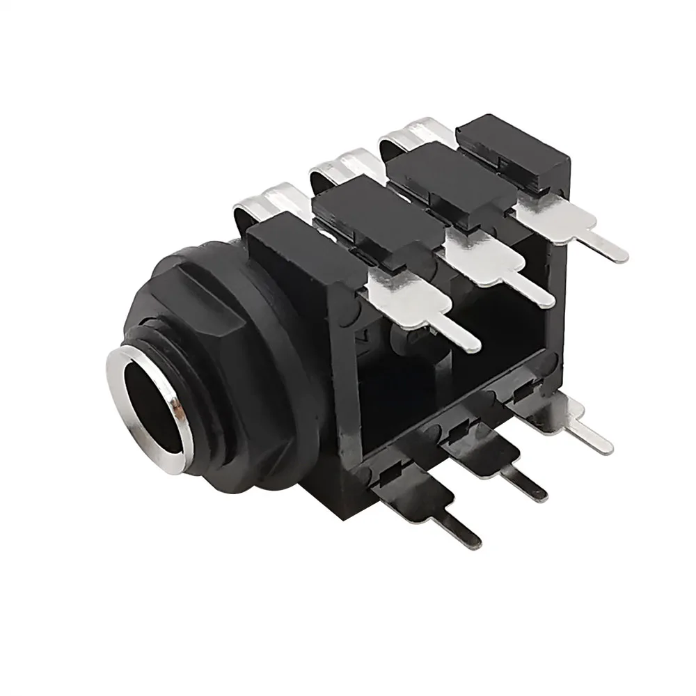 1/2/5/10 Uds conector de 6,35mm 1/4 "6 pines estéreo hembra para auriculares enchufe de Audio conector de micrófono rosca PCB conectores de montaje en Panel - imagen 4