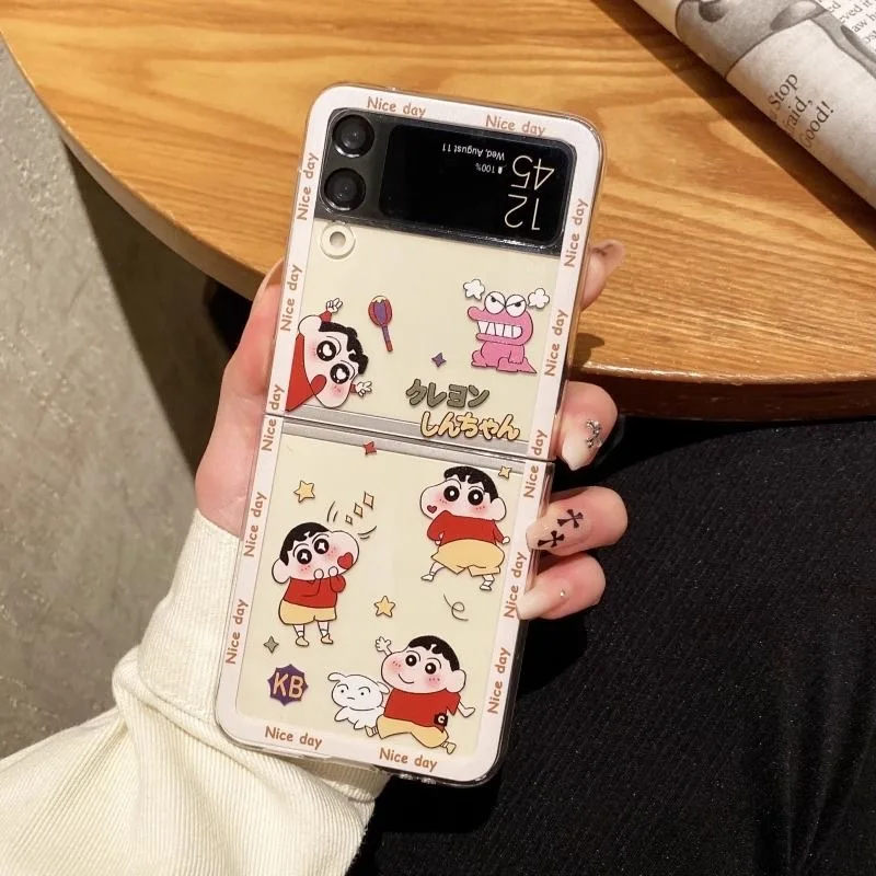 Funda de teléfono Anime Noharas Shinnosukes para Samsung Galaxy Z Flip 3 4 Z Flip 5 6 Z Fold 4 5G PC, cubierta trasera suave anticaída - imagen 4